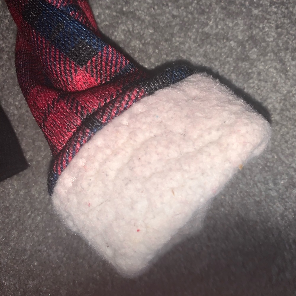 Red plaid zip up sweatshirt - Picture 3 of 6